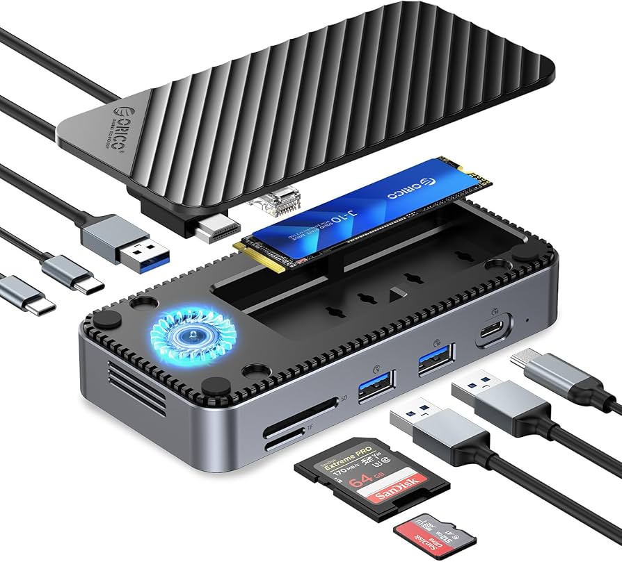 Amazon.co.jp: ORICO M.2 SSD 外付けケースー付きUSB Cハブ 10-in-1