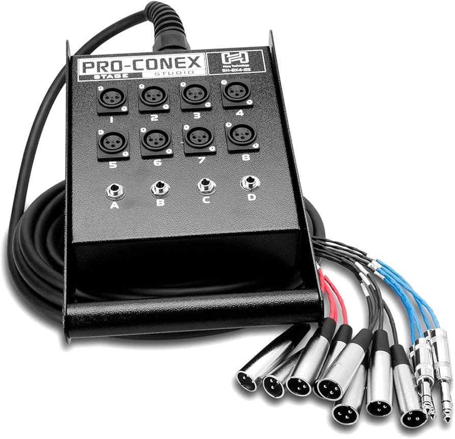Amazon.com: Hosa SH-8X4-50 Pro-Conex Stage Box Snake, Hosa 8 x XLR