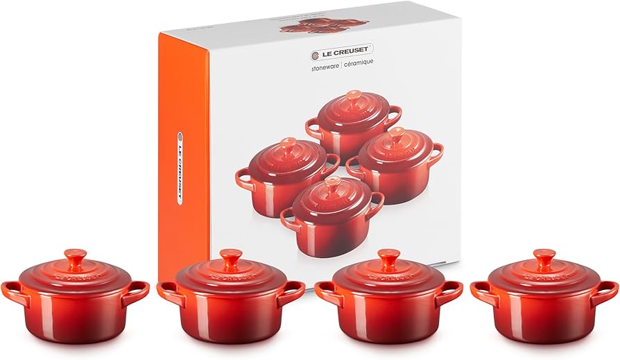 Amazon.com: Le Creuset Stoneware Set of 4 Mini Cocottes with