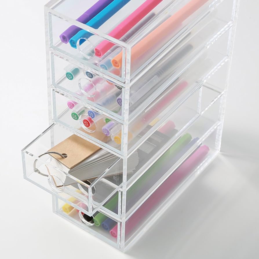 Amazon｜無印良品 アクリル小物収納・6段 約幅8.7×奥行17×高さ25.2cm
