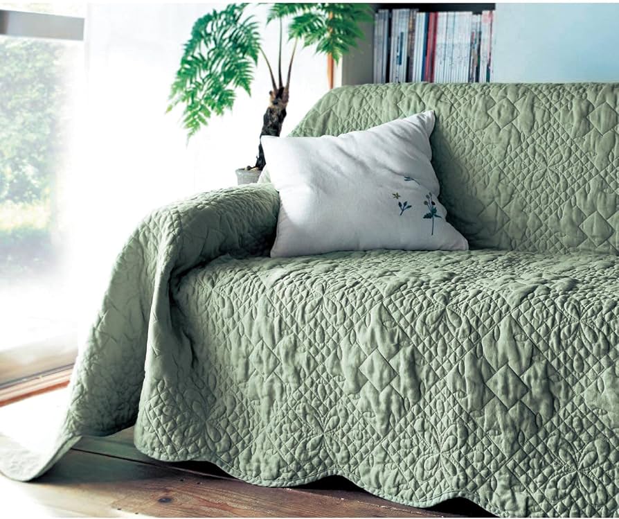 Amazon｜[ベルメゾン] マルチカバー フレンチ リネン キルト 洗える