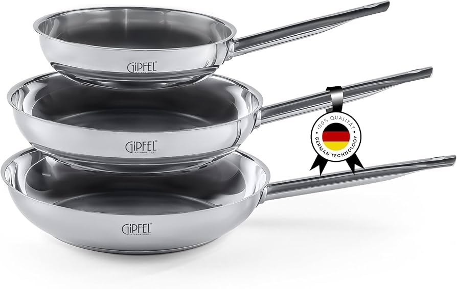 Amazon | GIPFEL INTERNATIONAL ステンレススチールフライパン3点