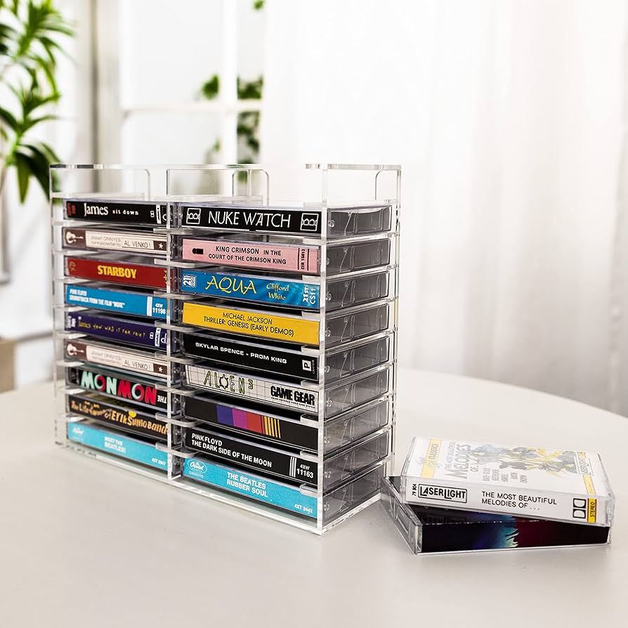 Amazon.co.jp: カセットテープ収納ケース オーガナイザーラック 20