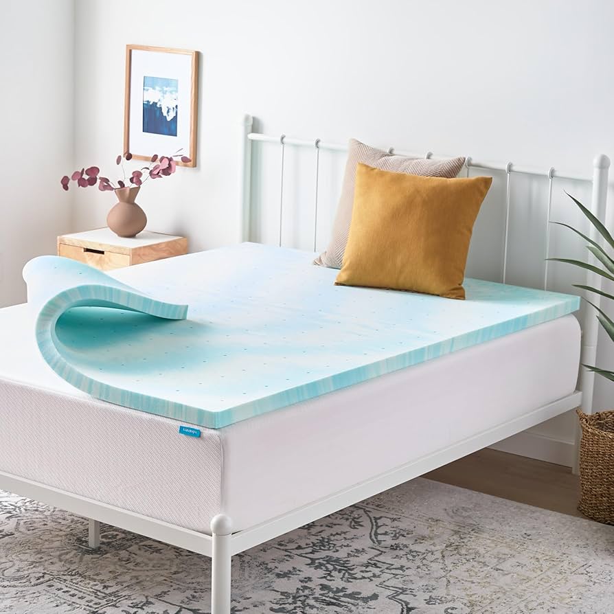 Amazon.com: Linenspa 2 Inch Swirl Gel Memory Foam Mattress Topper