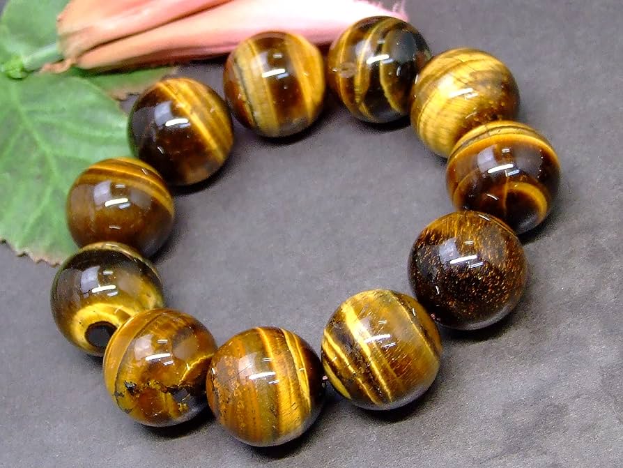 Amazon | b3-32387 20mm タイガーアイ黄虎目石 内径17cm 鑑別済 本物