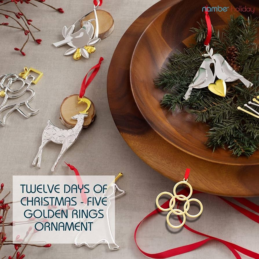Amazon.com: Nambe Twelve Days of Christmas Ornament – Five Golden