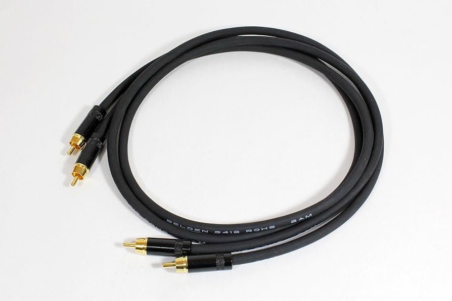 Amazon | Belden 8412（ベルデン）RCAペア (2m, ブラックボディプラグ