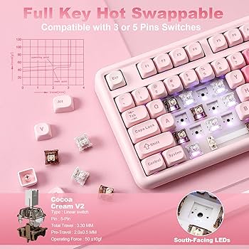 Amazon.com: YUNZII B87 Wireless Mechanical Keyboard,QMK/VIA