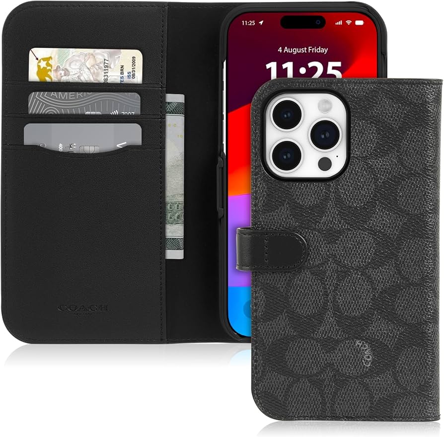 Amazon.com: Coach Wallet Folio iPhone 15 Pro Case, Compatible with