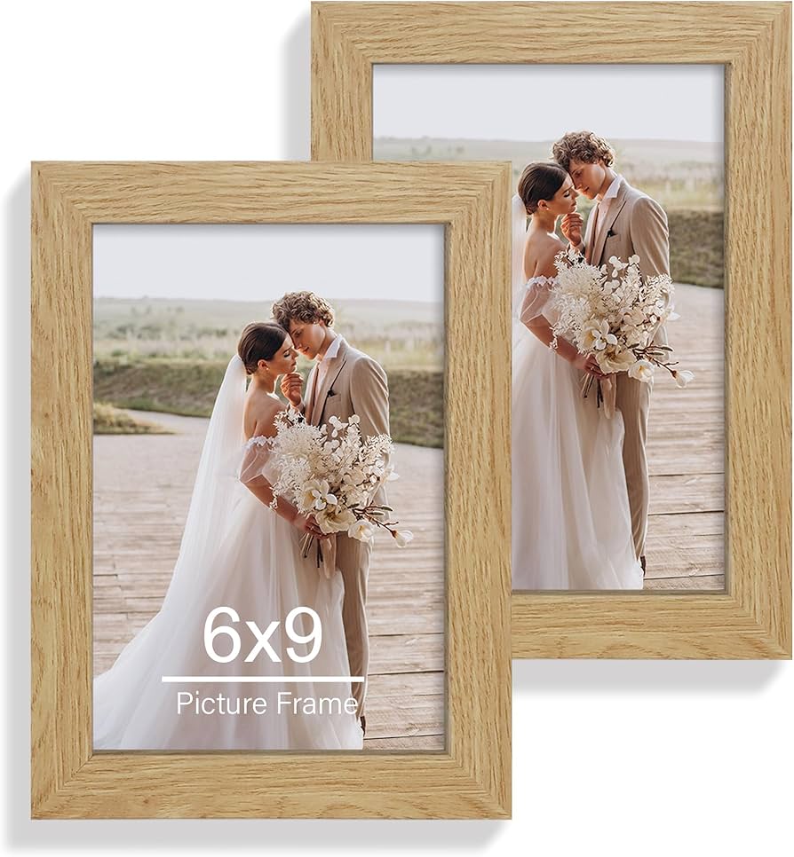 Amazon.com - Hongkee 6x9 Picture Frame Set of 2, Made of Real