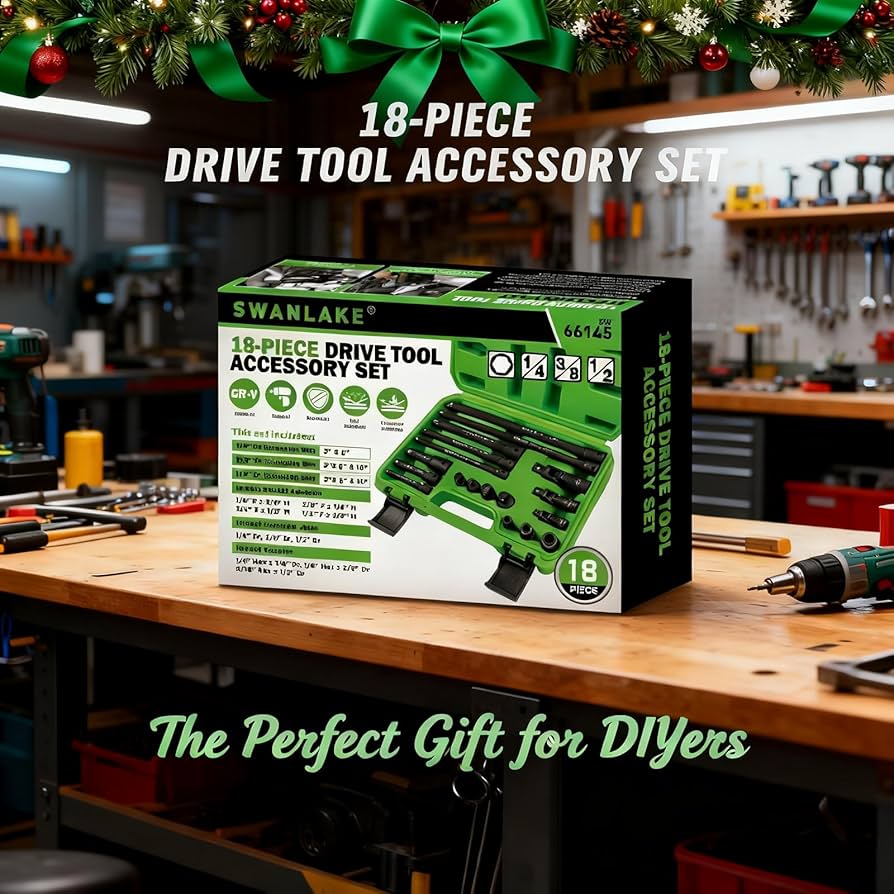 18-piece Impact Socket Extension Set Tools, Swivel Universal Joint