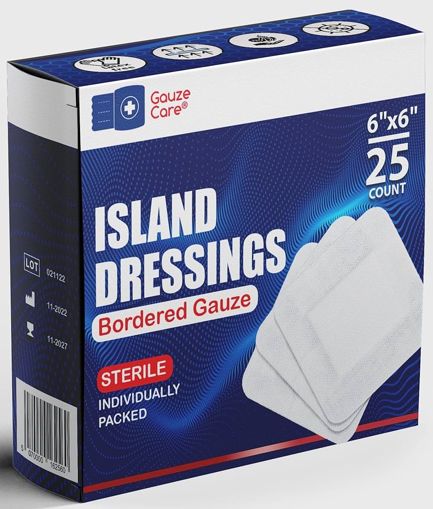 Amazon.com: GauzeCare Island Dressing 6x6 (inch) 25 Pcs