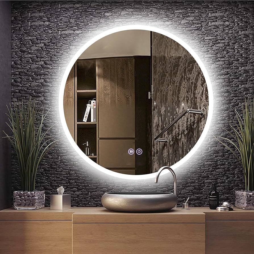 Amazon.co.jp: ミルオ君の鏡工房 LEDミラー 鏡 曇り止め 浴室鏡 ライト