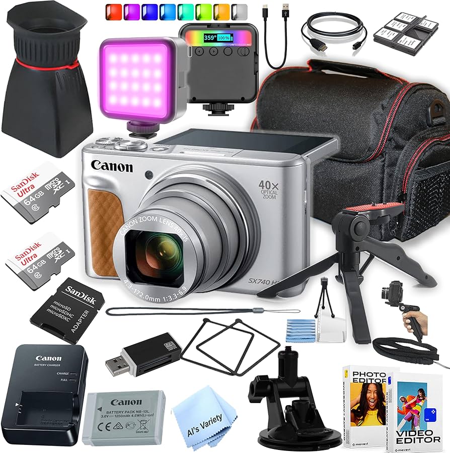 Amazon.com : Canon Powershot SX740 HS Compact Camera Bundle