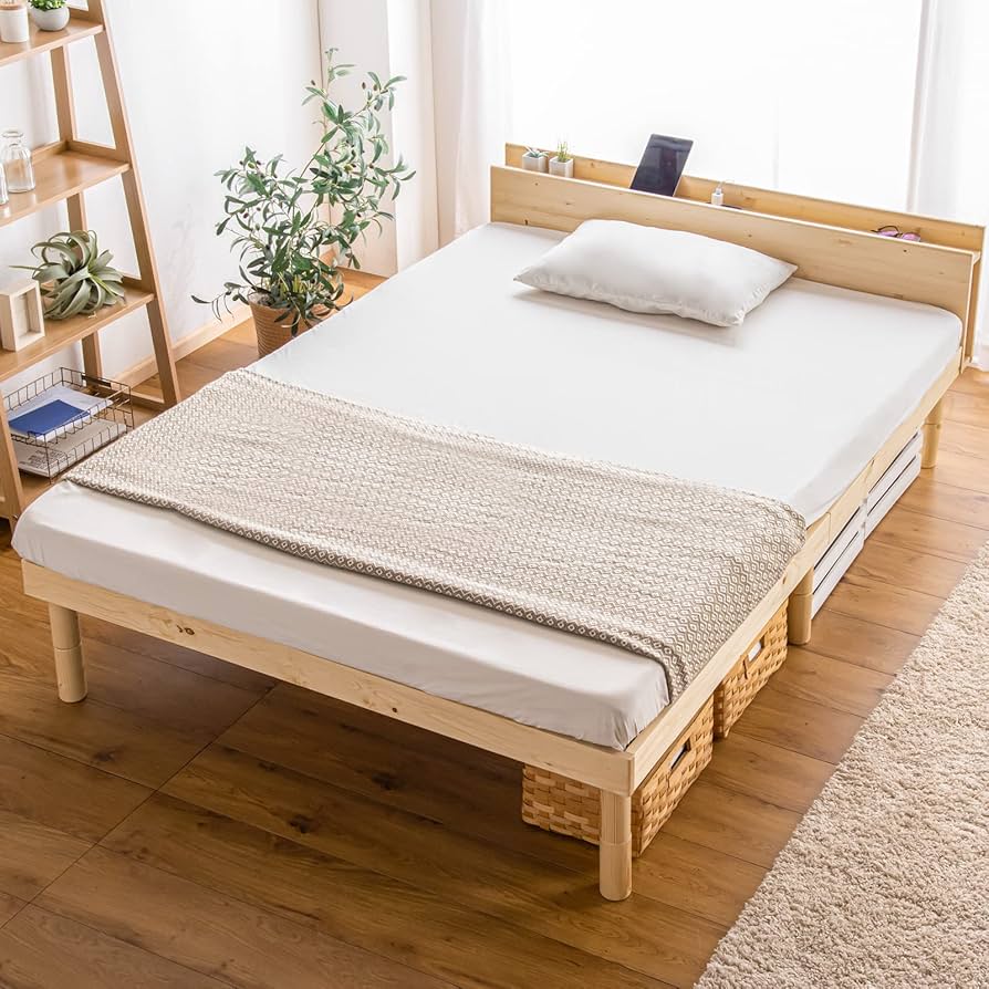 Amazon｜タンスのゲン ベッド シングル 北欧パイン 宮棚 【実用新案