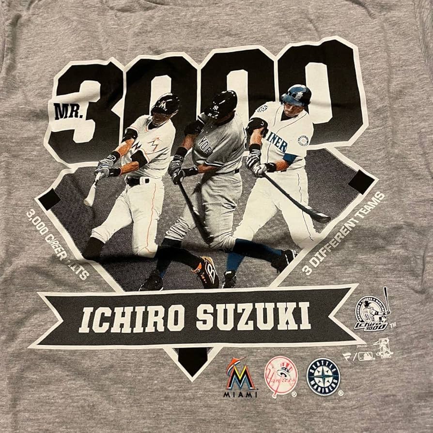 Amazon.co.jp: イチロー3000 本安打記念 Tシャツ プロ 野球 選手