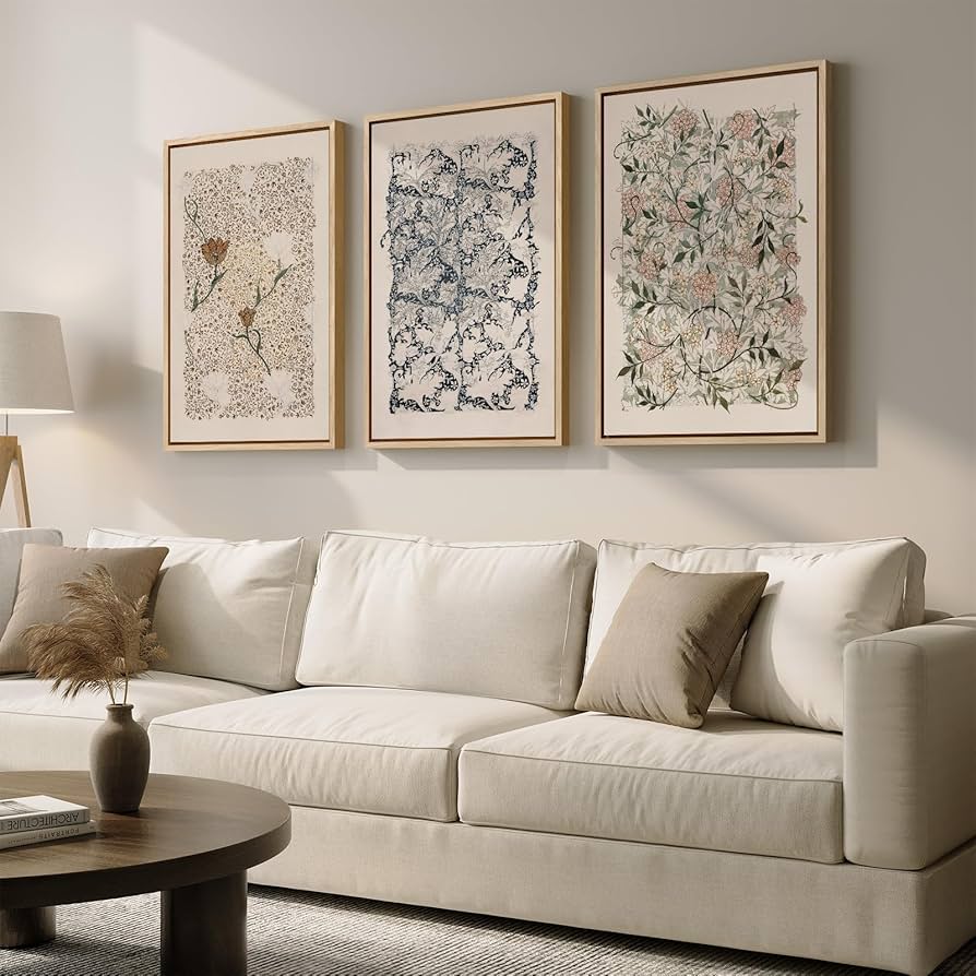 Amazon.com: Framed Large William Morris Canvas Wall Art Set of 3