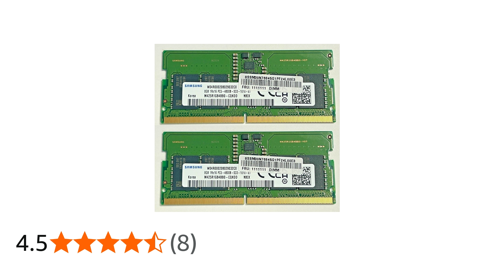 Amazon.co.jp: Samsung 16GB (8GBX2) DDR5 4800MHz PC5-38400 SODIMM