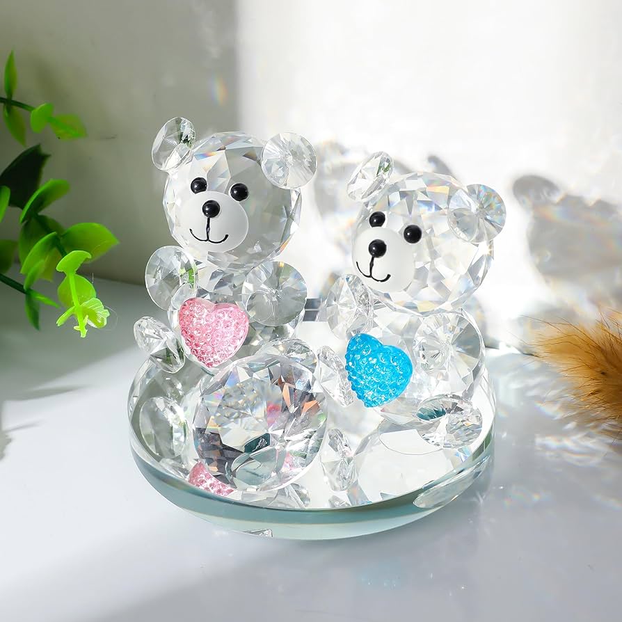 Amazon.co.jp: Kertari クリスタル くま 置物 【正規品】結婚祝い 誕生