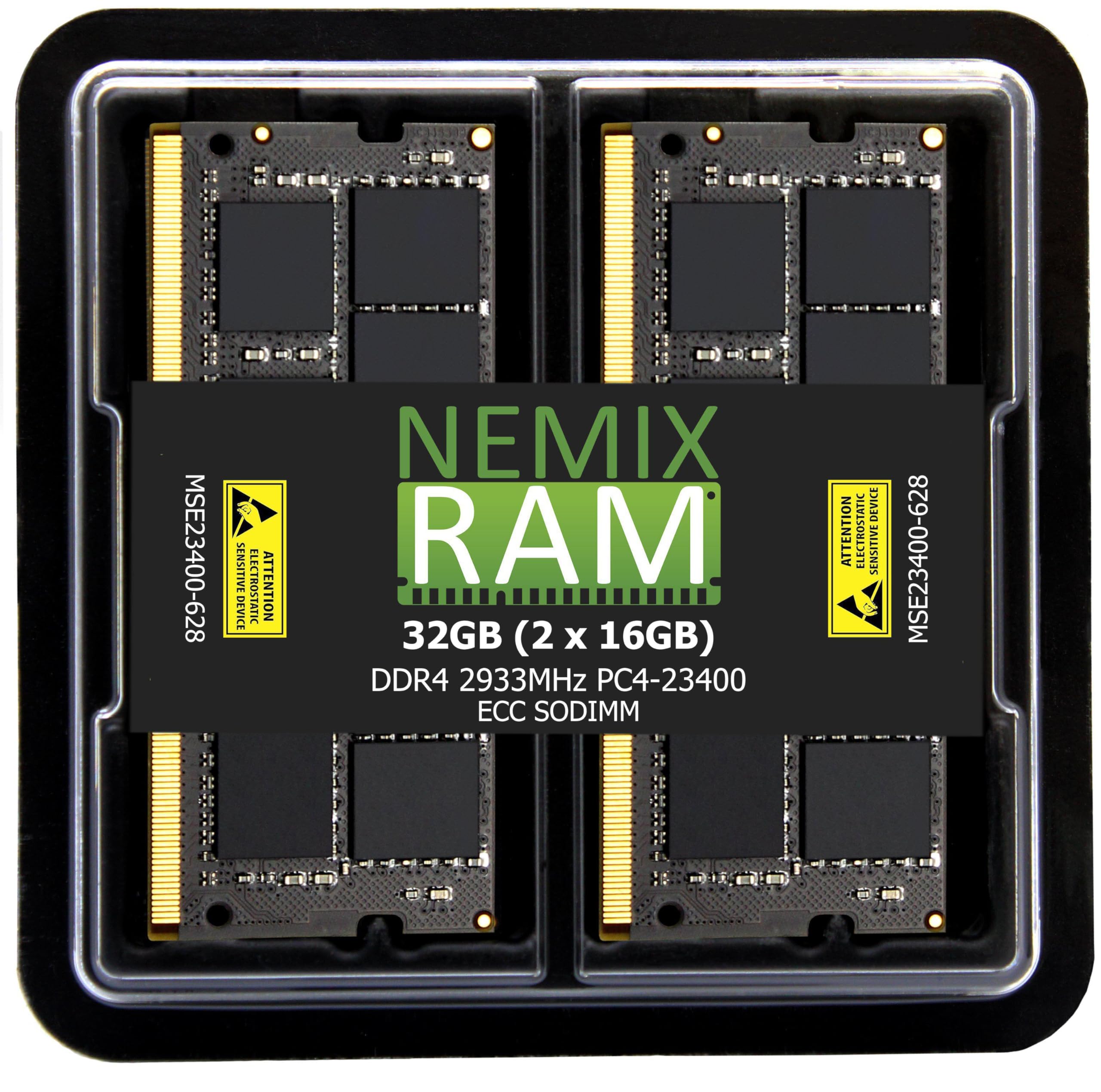 NEMIX RAM 32GB (2X16GB) DDR4 2933MHZ PC4-23400 2Rx8 1.2V CL21 260