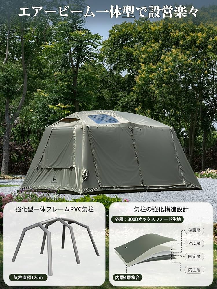 Amazon.co.jp: TOMOUNT エアーテント 12㎡ インフレータブルテント