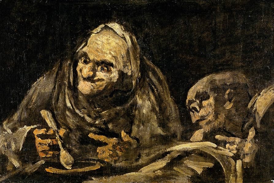 Francisco Goya - Two Old Men Eating Soup (1823) - Classic Painting