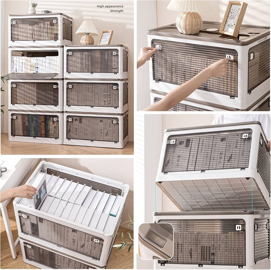 Amazon｜X XUNTAO【収納ボックス 折りたたみ】蓋付き 積み重ね 全方向