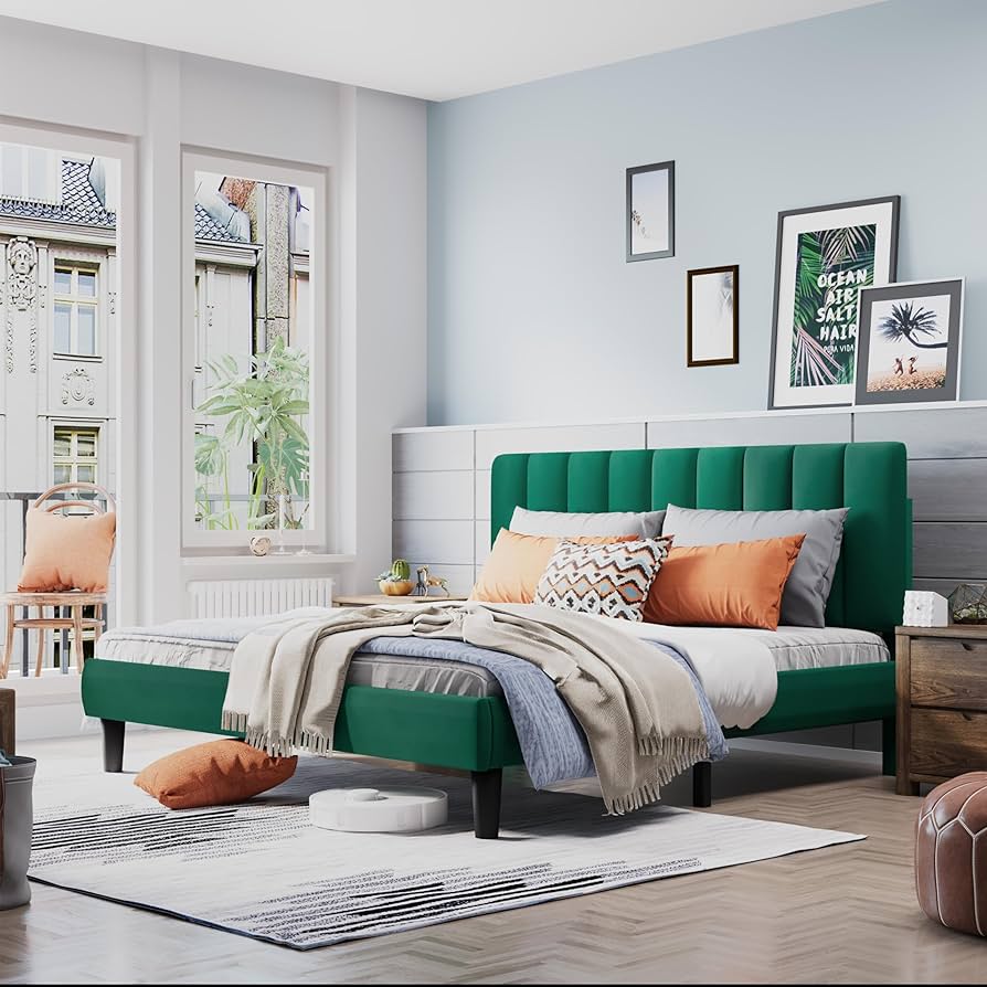 Amazon.com: Lonkwa Queen Bed Frame with Adjustable Headboard