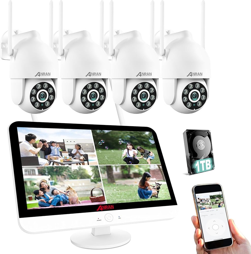 Amazon.co.jp: 【500万超高画素防犯カメラセット・360°全方位監視