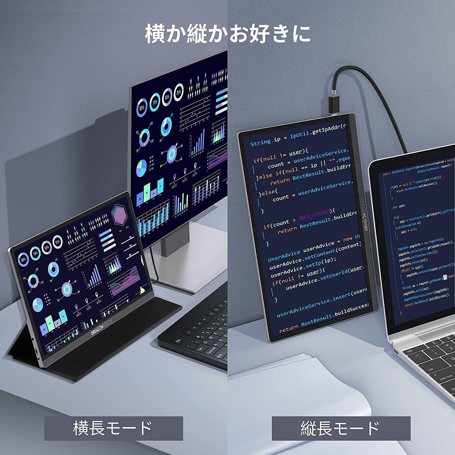 Amazon.co.jp: Dragon Touch モバイルモニター 4K 15.6インチIPS液晶