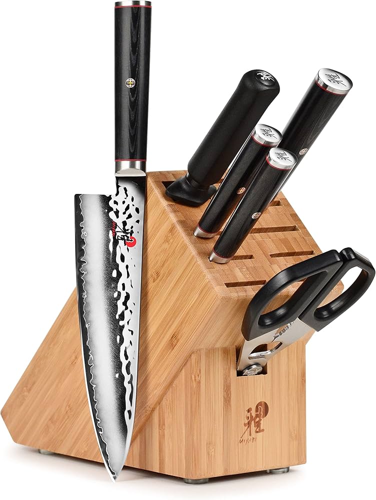 Amazon.com: Miyabi Mizu SG2 Knife Set, 7 Piece with Bamboo Block