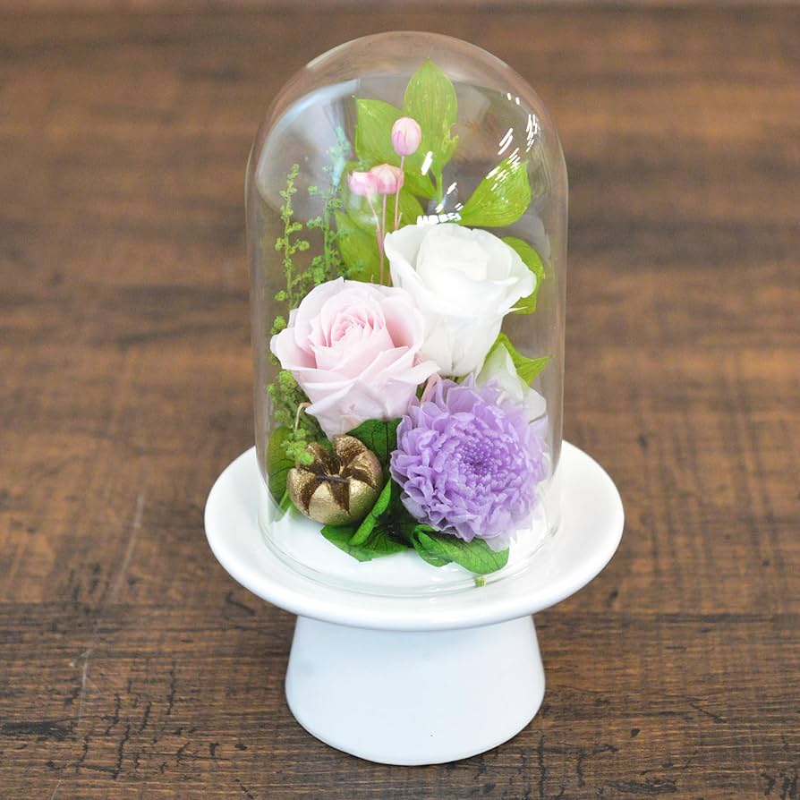 Amazon｜【日比谷花壇】 お供え プリザーブドフラワー ガラスドーム