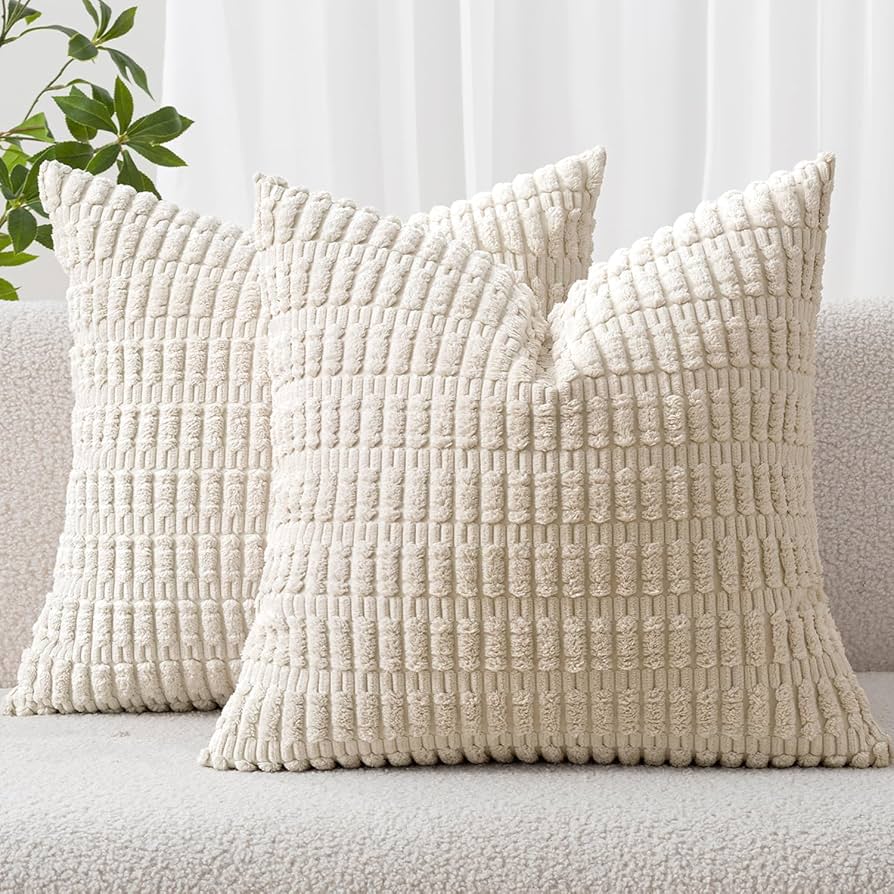 Amazon.com: MIULEE Pack of 2 Corduroy Decorative Throw Pillow