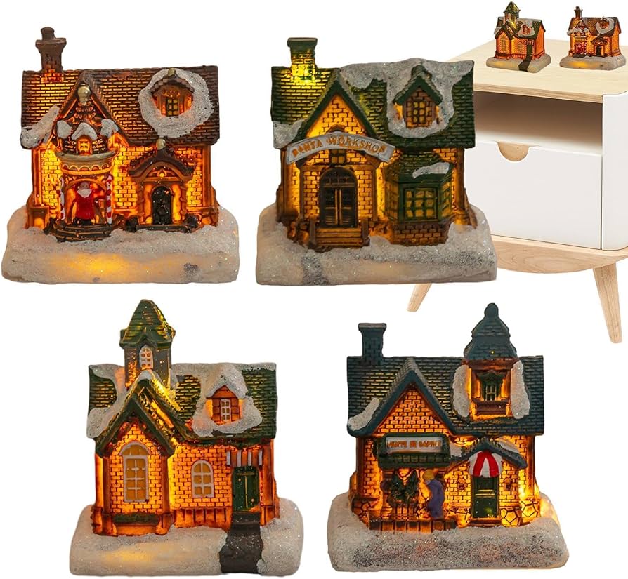 Amazon | クリスマスハウスミニチュア、クリスマスハウス置物