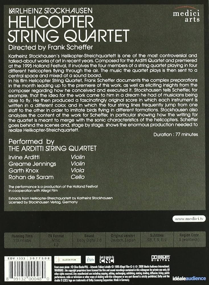 Amazon.co.jp: シュトックハウゼン『ヘリコプター弦楽四重奏曲