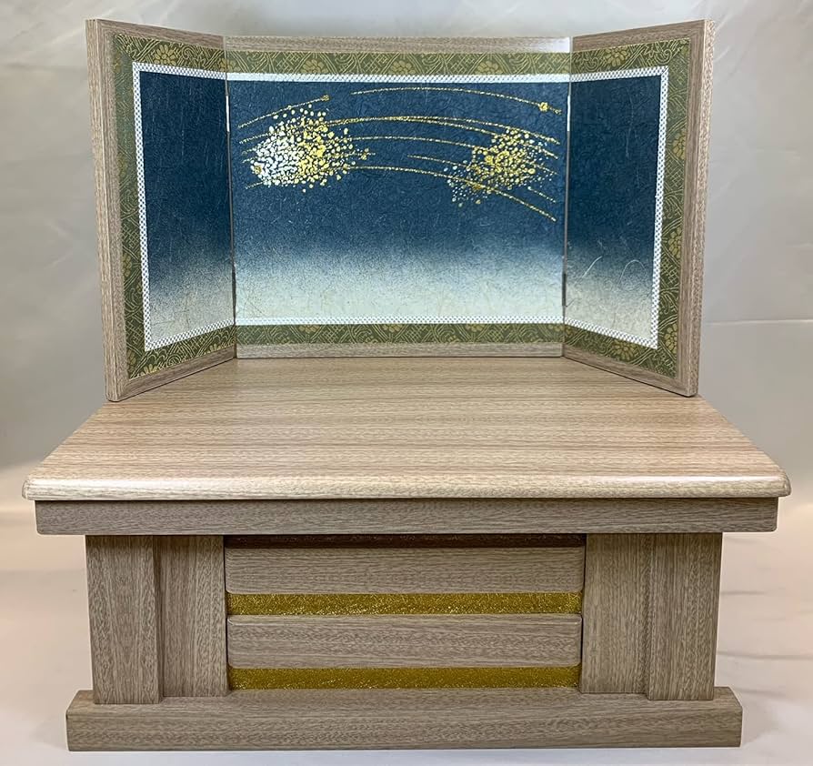 Amazon | 8号 伊達政宗公兜セット 白木収納セット 三曲屏風(青) F831