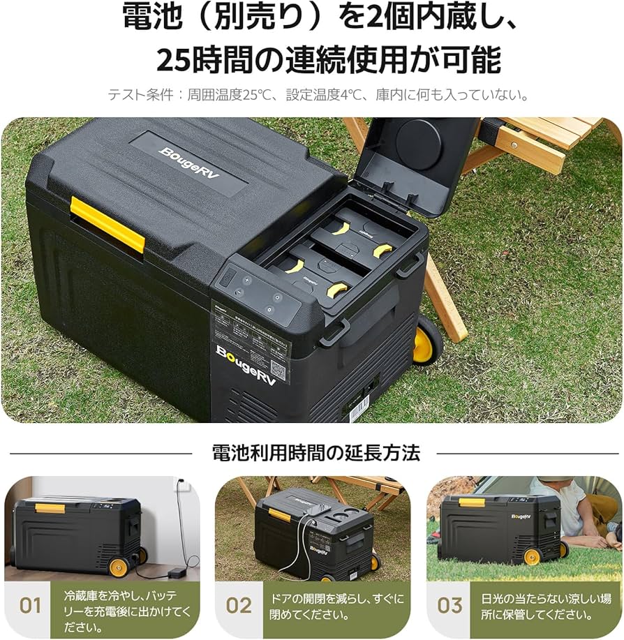 Amazon.co.jp: BougeRV ポーダブル冷蔵庫 車載冷蔵庫 19L -20℃～20