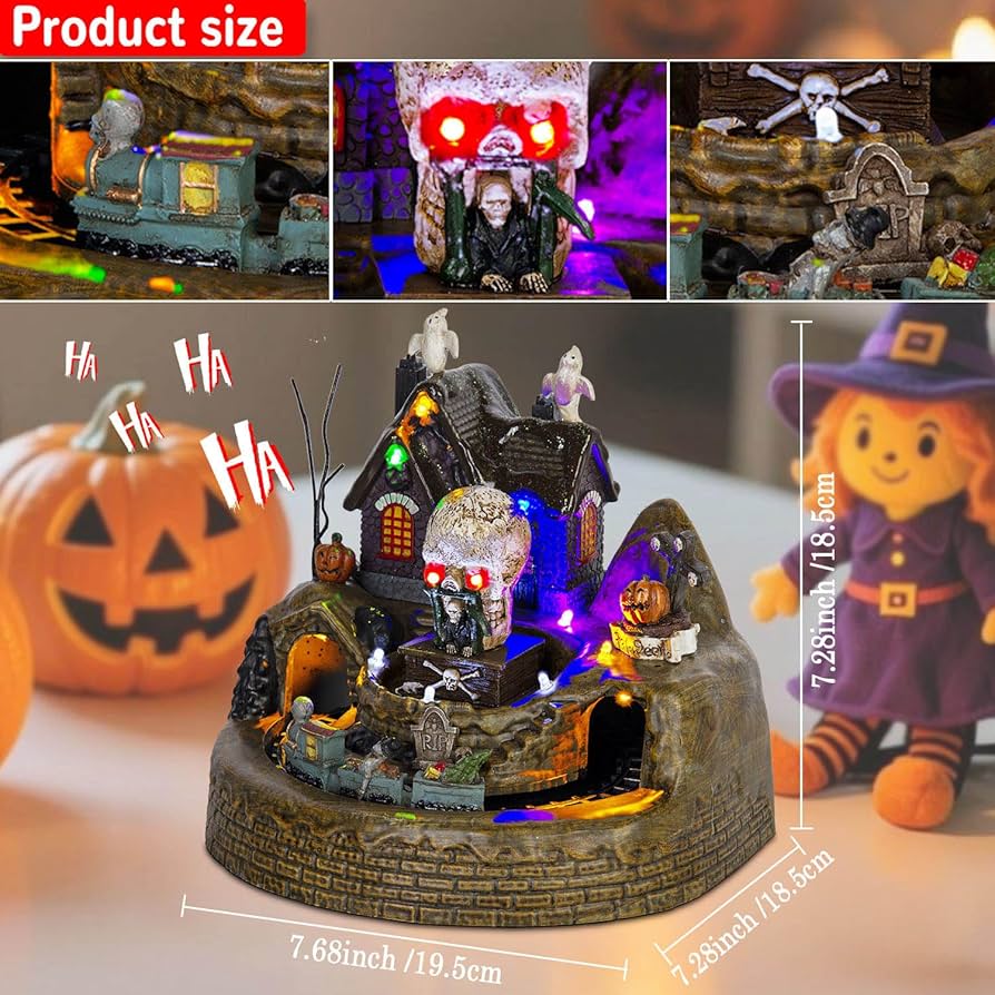 Amazon.com: innodept12 Animated Halloween Train Village Set with