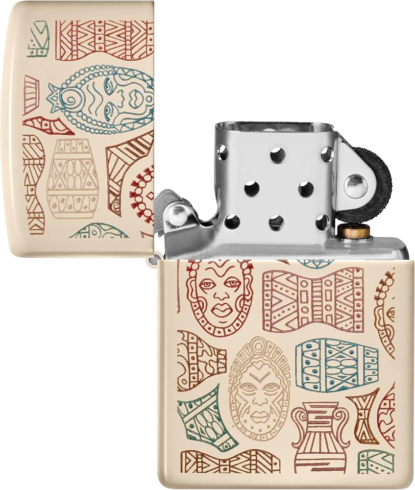 Amazon.com: Zippo Lighter: Tribal Masks - Flat Sand 48527 : Health