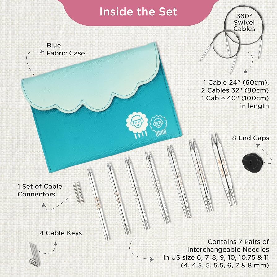 Amazon.com: KnitPro Nova Cubics Deluxe Interchangeable Needle Set
