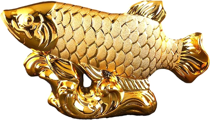 Amazon.co.jp: エム・プロ(M Pro) 金運 風水 オブジェ 龍魚 アロワナ