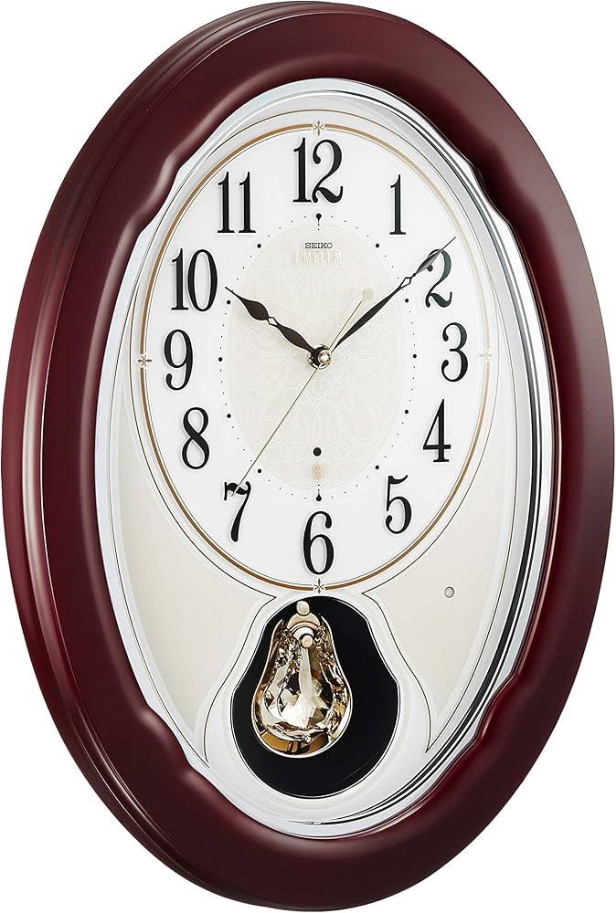 Amazon.co.jp: セイコークロック 掛時計 茶木地 434×310×78mm 電波