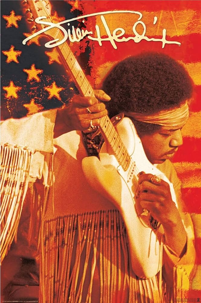 Amazon.com: buyartforless Jimi Hendrix Flag - Woodstock 1969 Star
