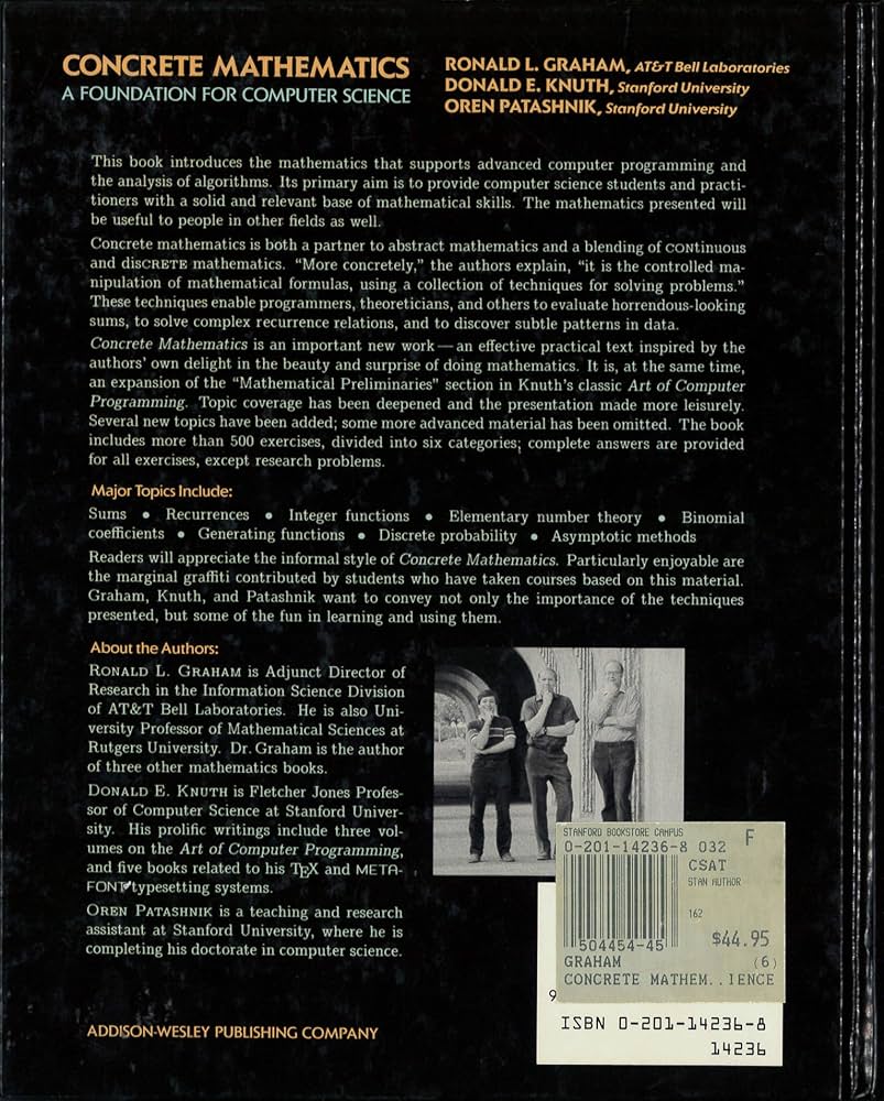 Concrete Mathematics: A Foundation for Computer Science (2nd