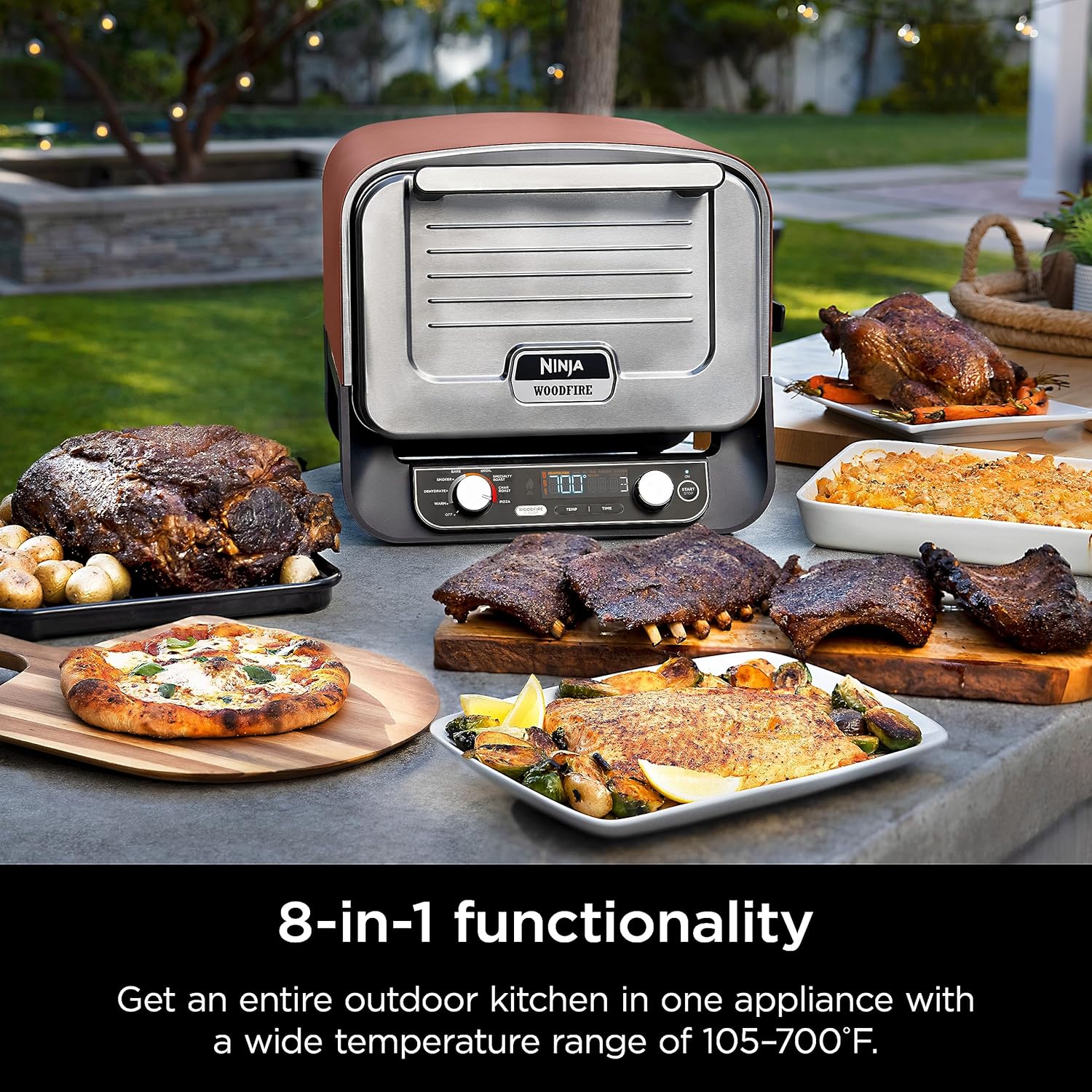 Ninja - Brandclub - Ninja Woodfire Outdoor Pizza Oven, 8-in-1