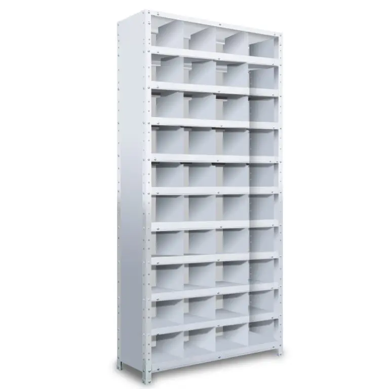 区分棚 横4区画 x 棚板有効10段 高さ1800 x 横幅880 x 奥行300