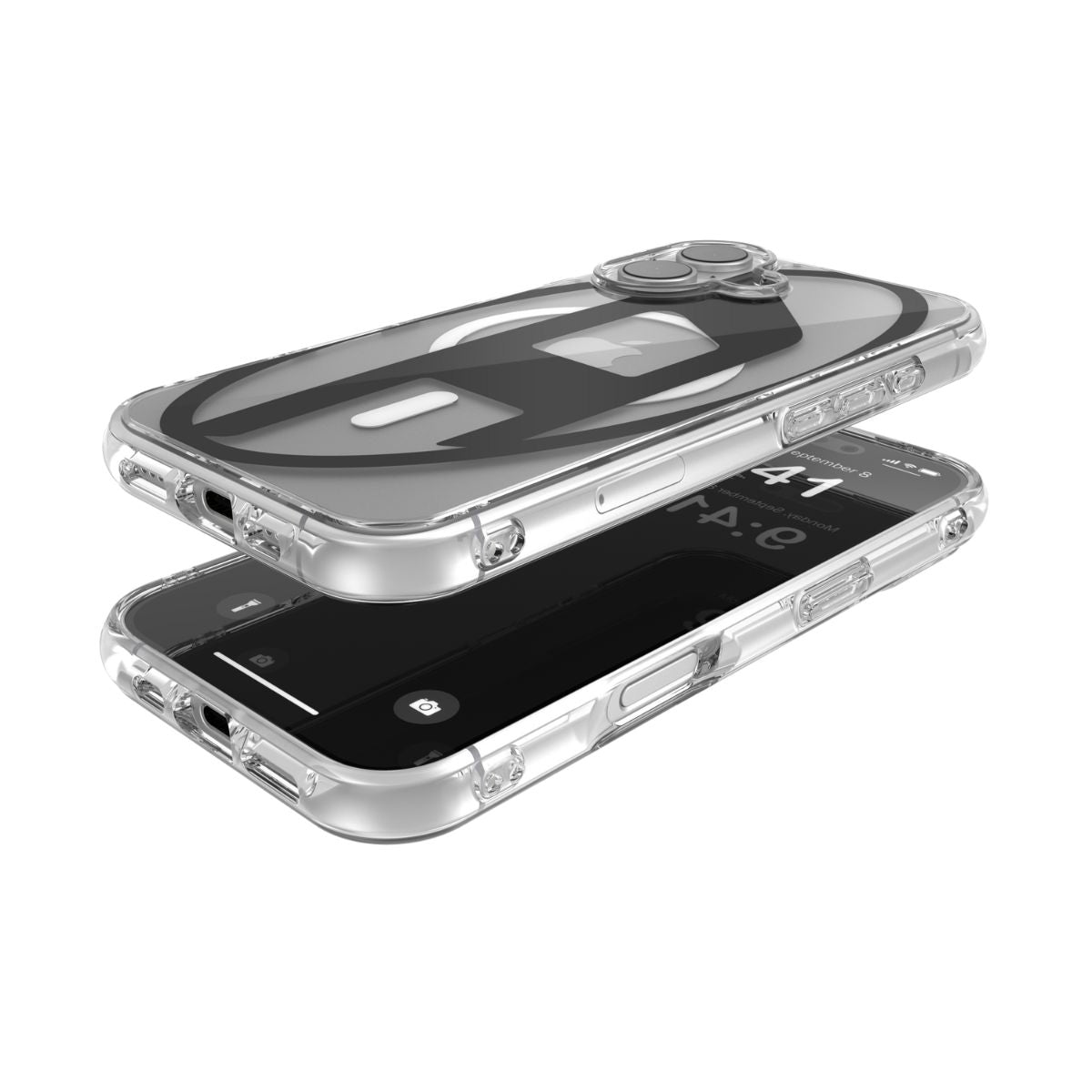 iPhone 17ケース Oval D Metallic Magsafe クリア/ブラック