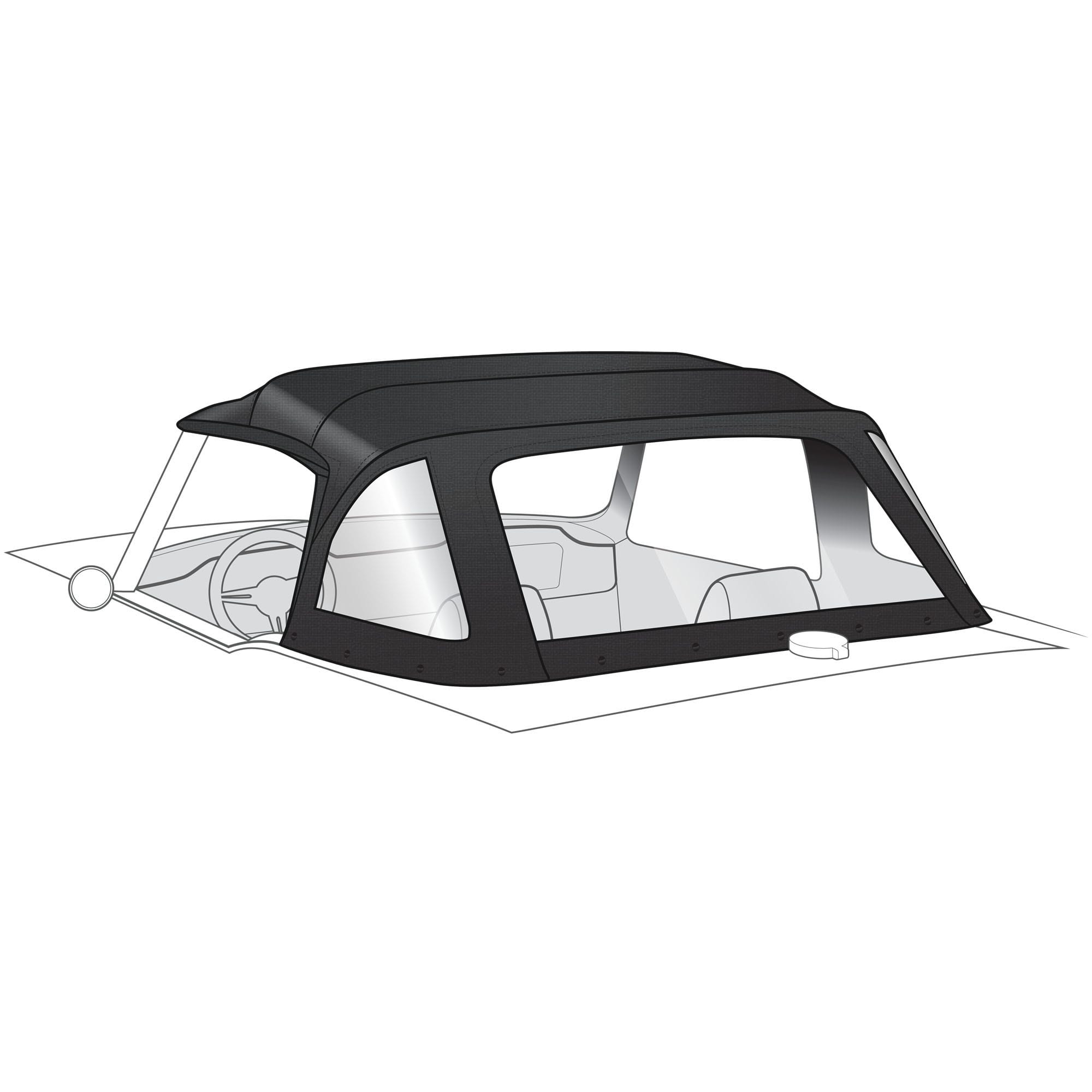 Robbins Convertible Top, Black, Stayfast Canvas, No Reflective