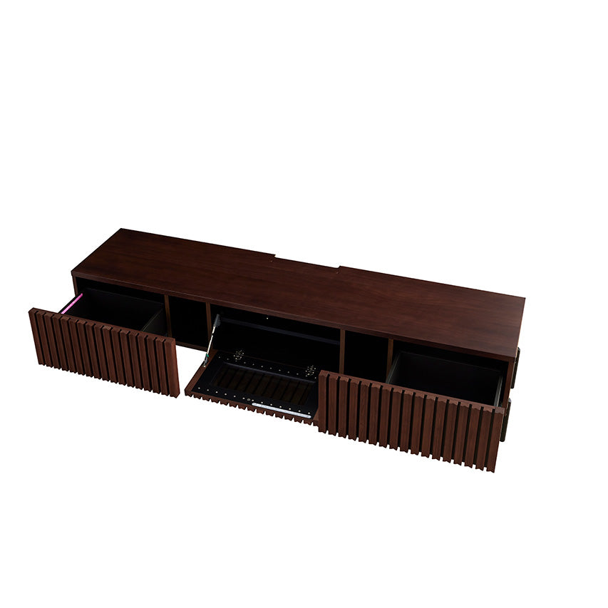 大川家具 モーブル TVボード 幅200cm ｜ オーク無垢材の縦格子が美しい