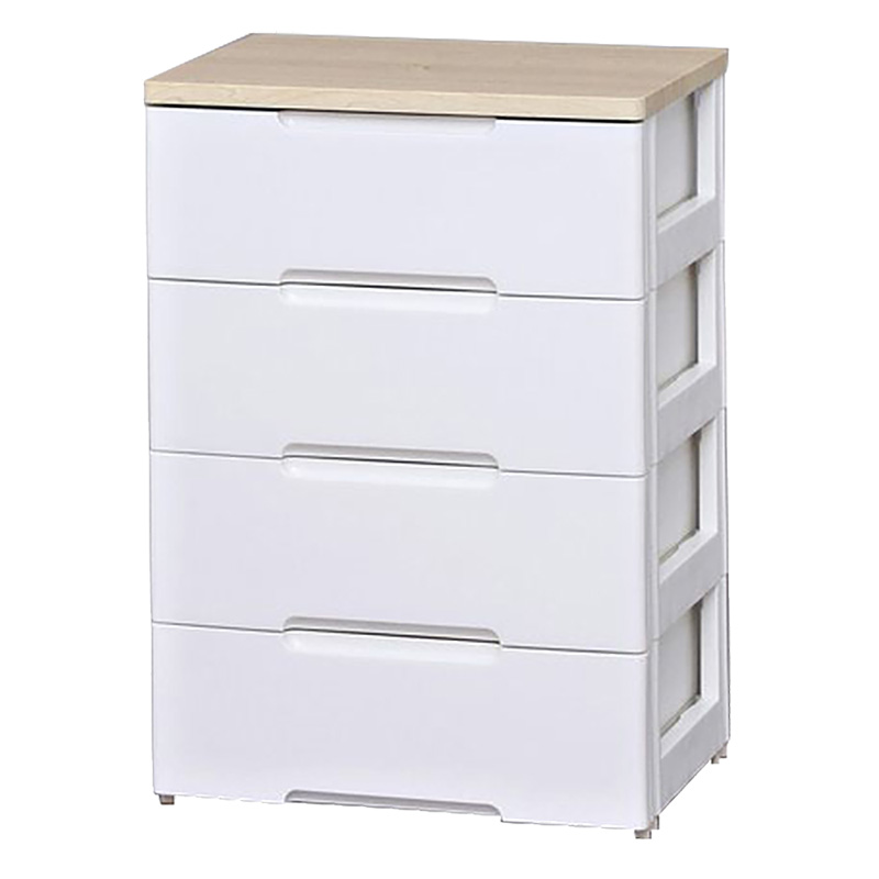 棚 ウッドトップチェスト W560 × D415 × H810mm ホワイト/ペアー